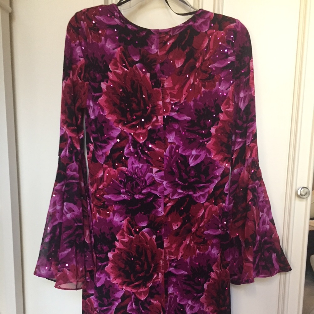 STYLE & CO. A-LINE FLOWING SLEEVE SPARKEL DRESS -